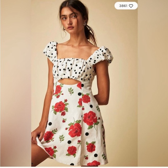 Free People White Floral Mini Dress - Picture 3 of 10